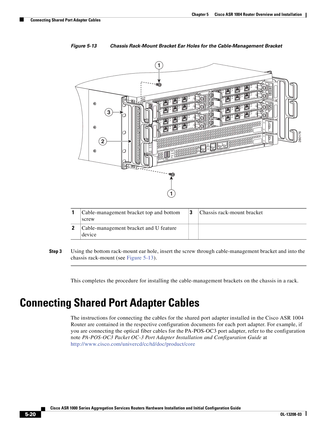 Cisco Systems ASR 1000 Series manual Connecting Shared Port Adapter Cables 