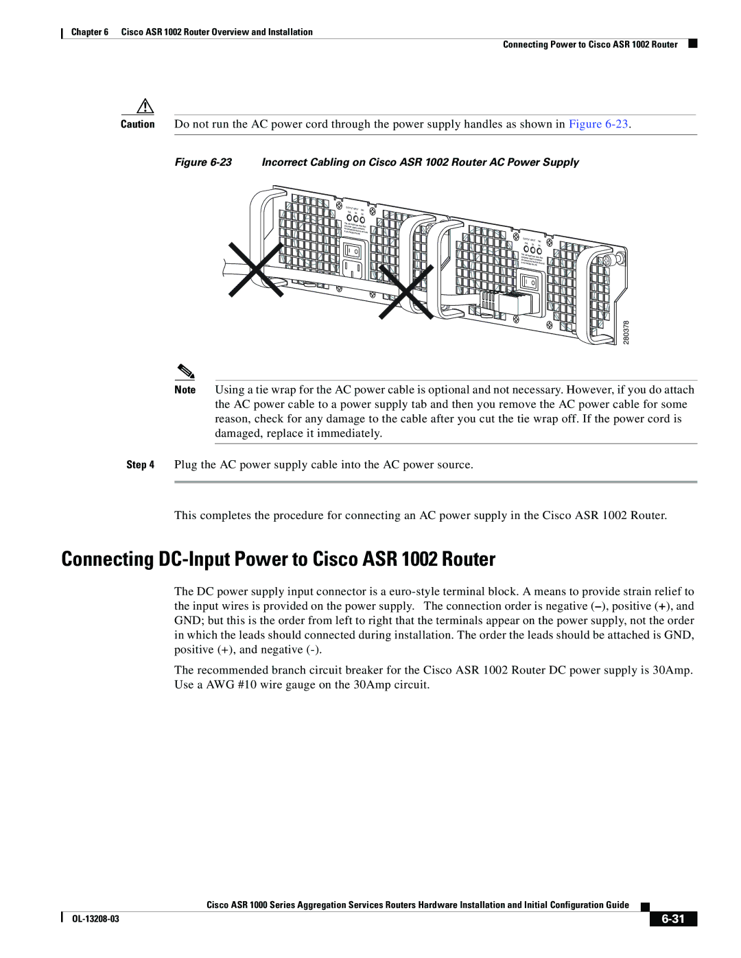 Cisco Systems ASR 1000 Series manual Connecting DC-Input Power to Cisco ASR 1002 Router, This 