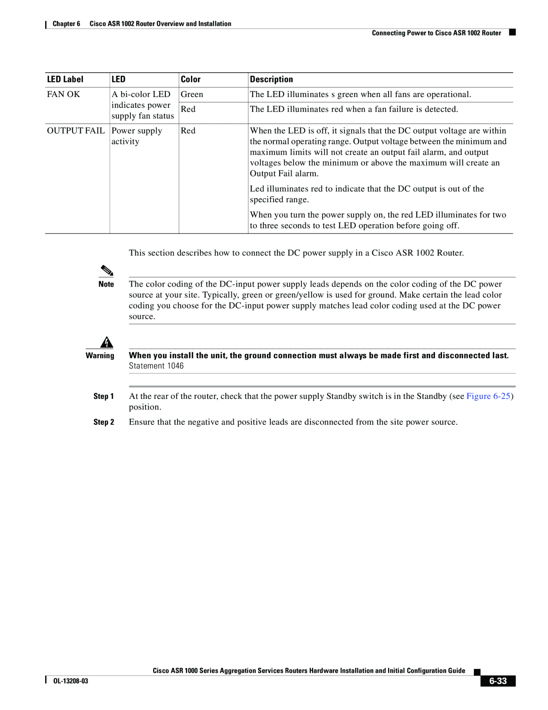 Cisco Systems ASR 1000 Series manual Statement 