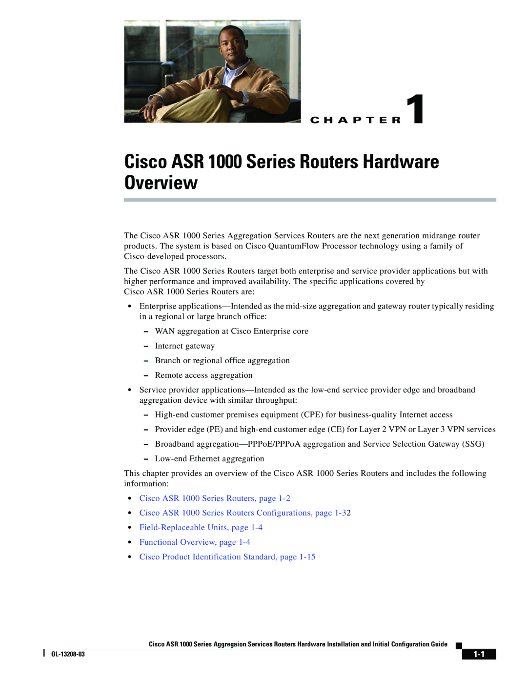 Cisco Systems manual Cisco ASR 1000 Series Routers Hardware Overview 