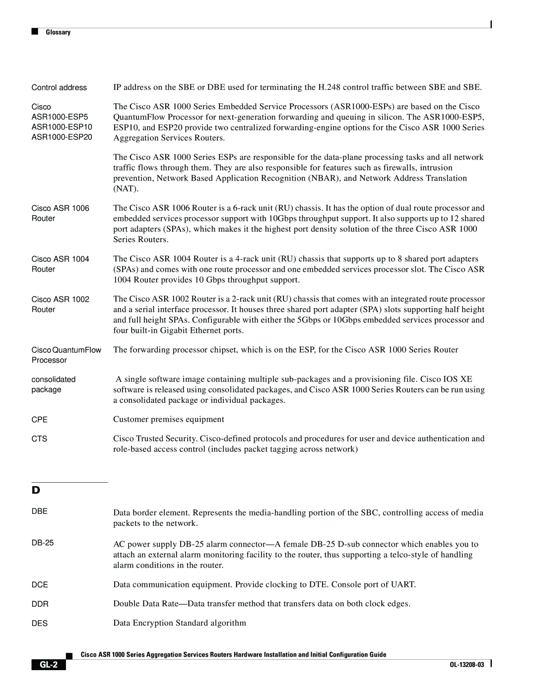 Cisco Systems ASR 1000 Series manual Consolidated package or individual packages, Customer premises equipment, GL-2 