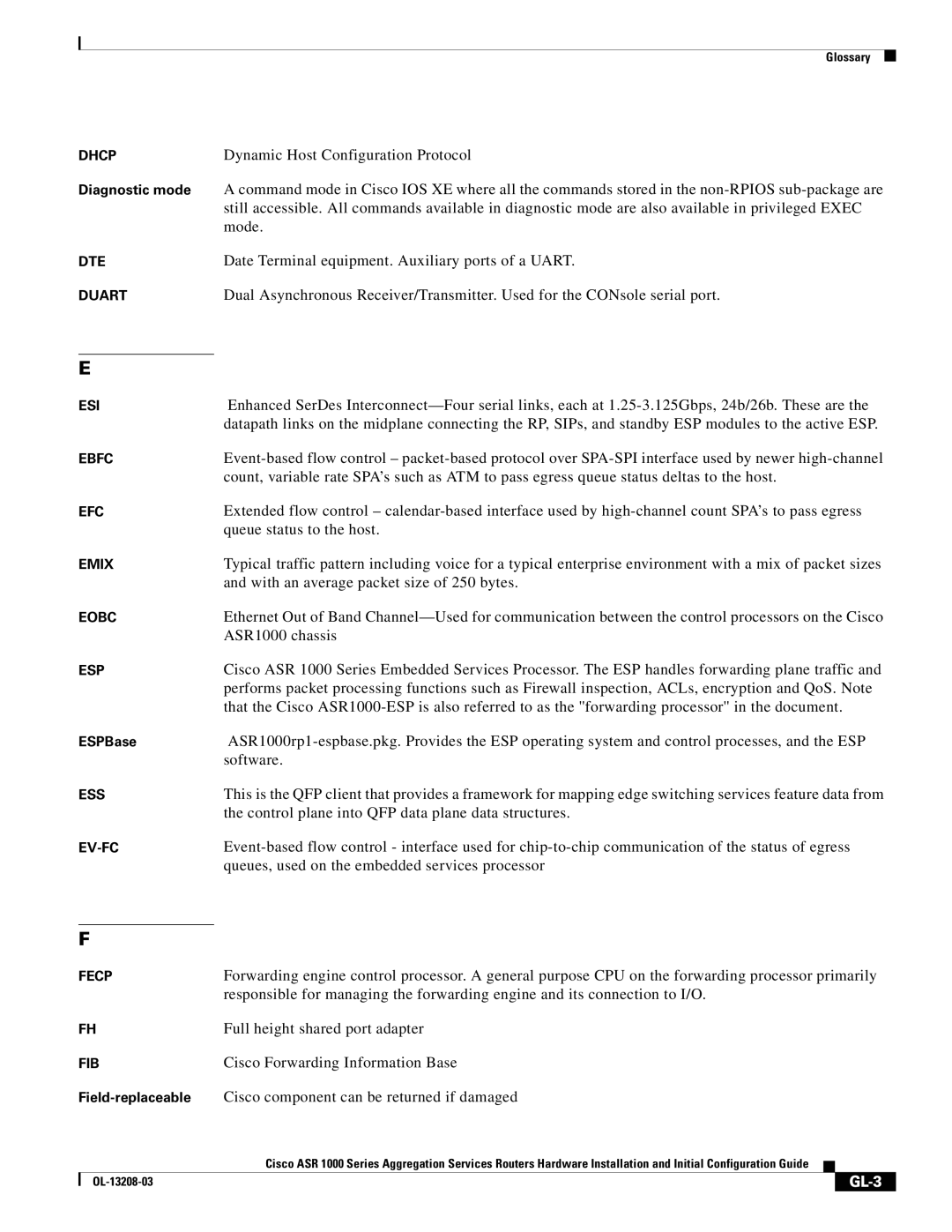 Cisco Systems ASR 1000 Series manual GL-3 