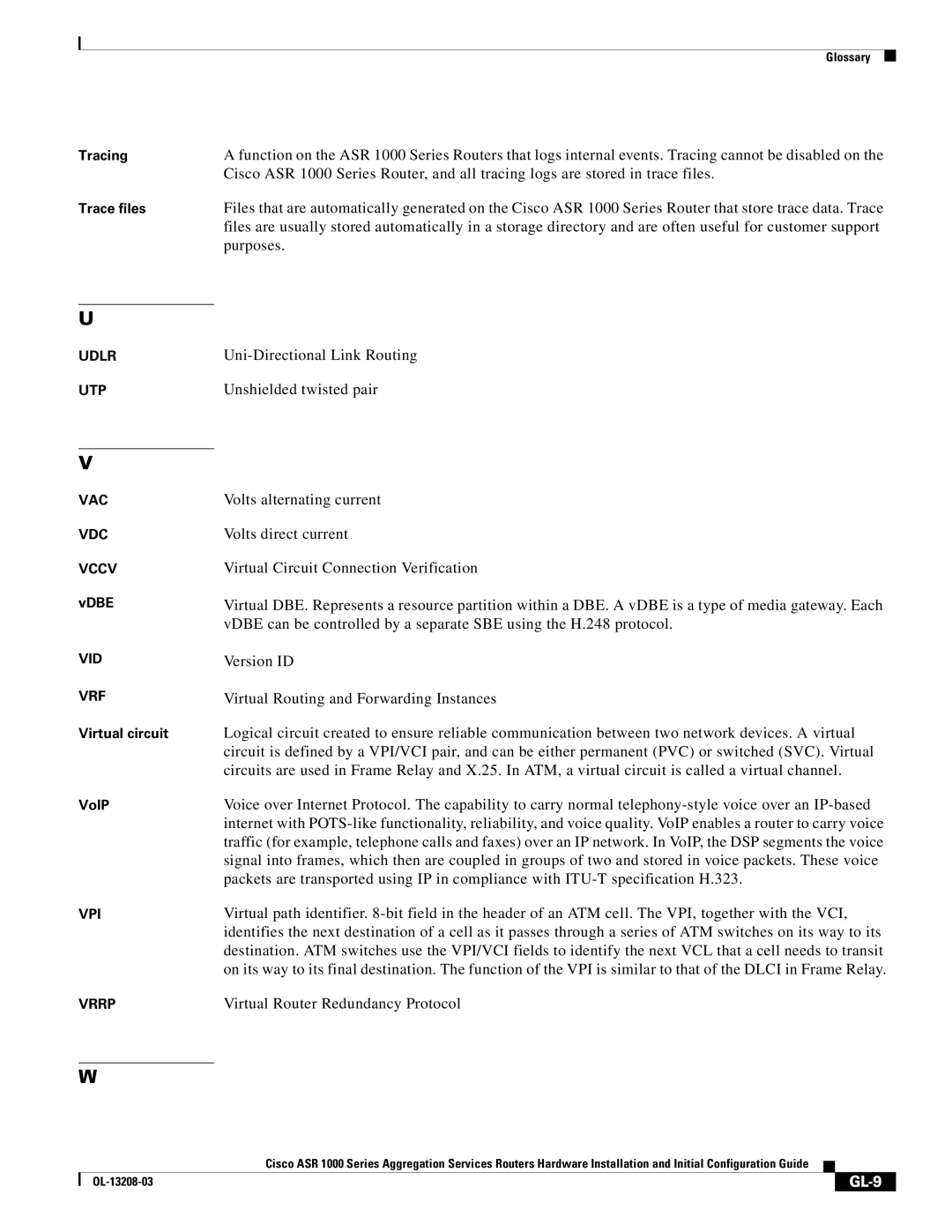 Cisco Systems ASR 1000 Series manual GL-9 