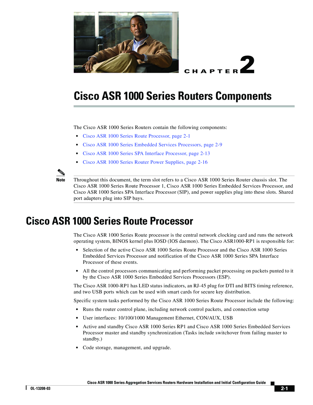 Cisco Systems manual Cisco ASR 1000 Series Routers Components, Cisco ASR 1000 Series Route Processor 