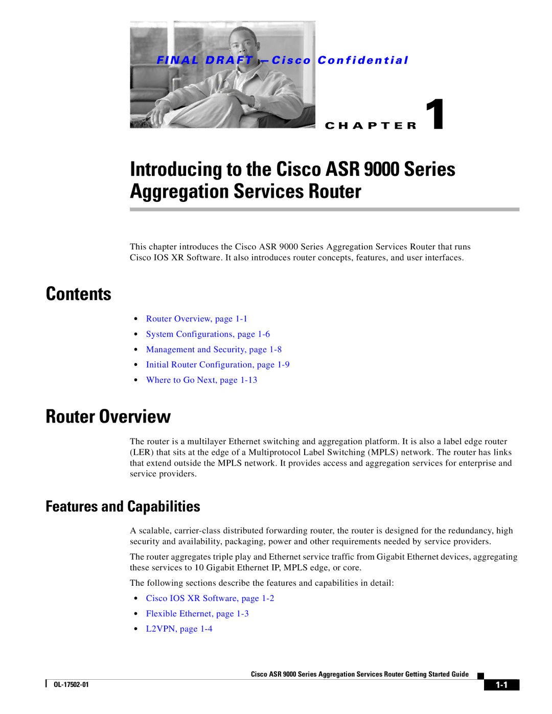 Cisco Systems ASR 9000, A9K24X10GETR, A9KMOD80TR manual Contents, Router Overview 