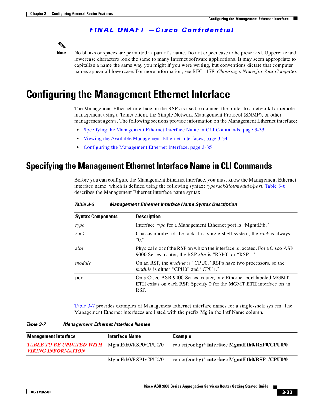 Cisco Systems ASR 9000, A9K24X10GETR manual Configuring the Management Ethernet Interface, Syntax Components Description 