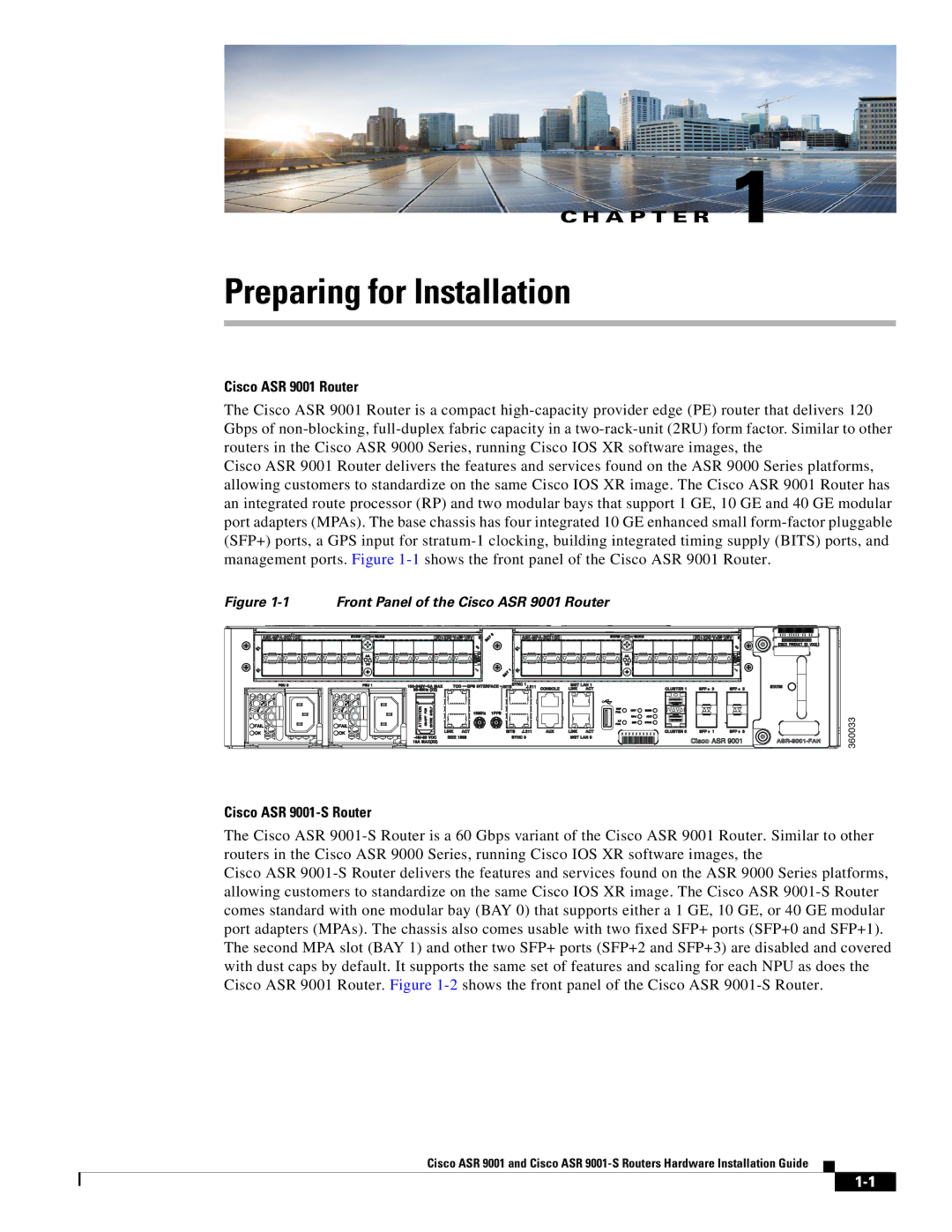 Cisco Systems manual Cisco ASR 9001 Router, Cisco ASR 9001-S Router 