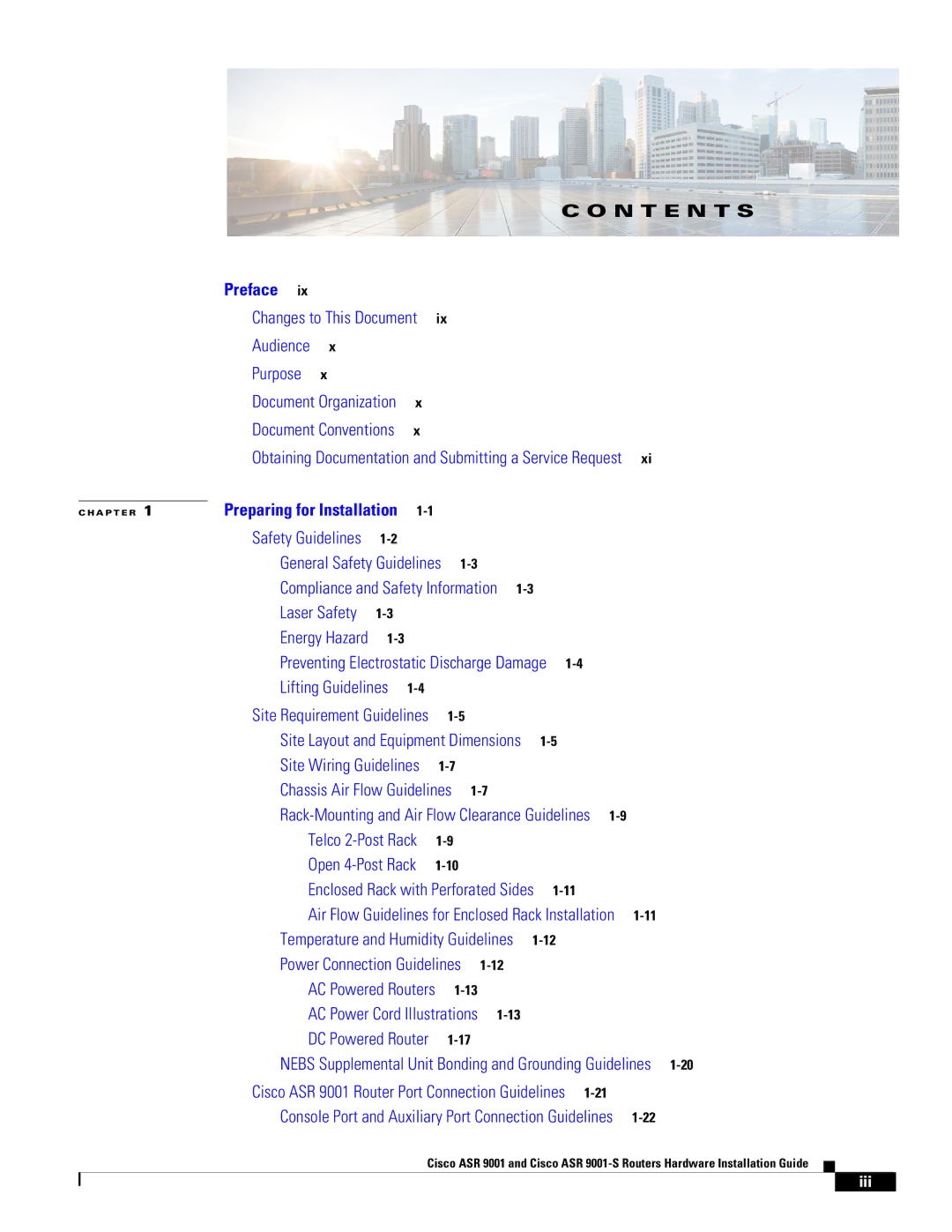 Cisco Systems ASR 9001-S manual N T E N T S 