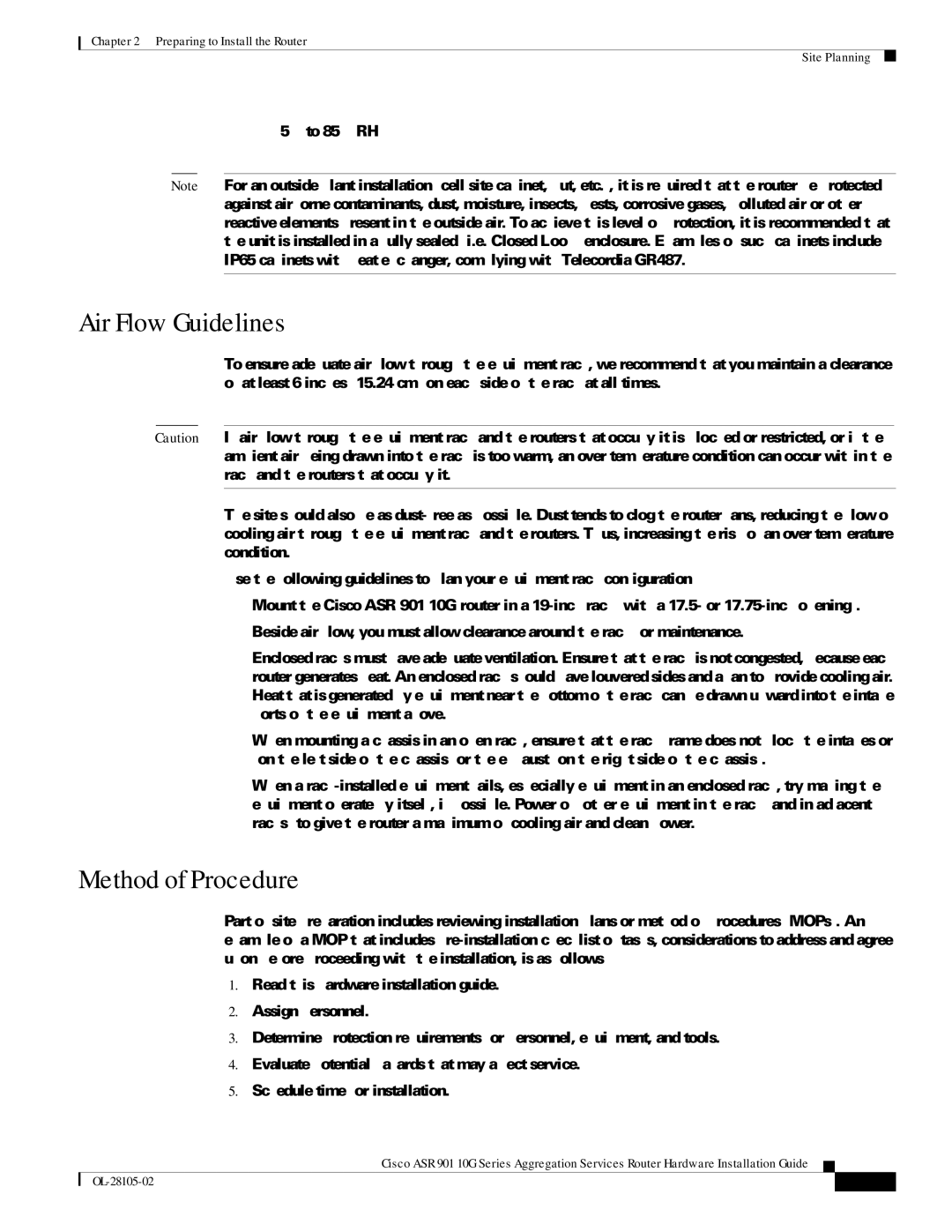 Cisco Systems ASR 901 10G manual Air Flow Guidelines, Method of Procedure 