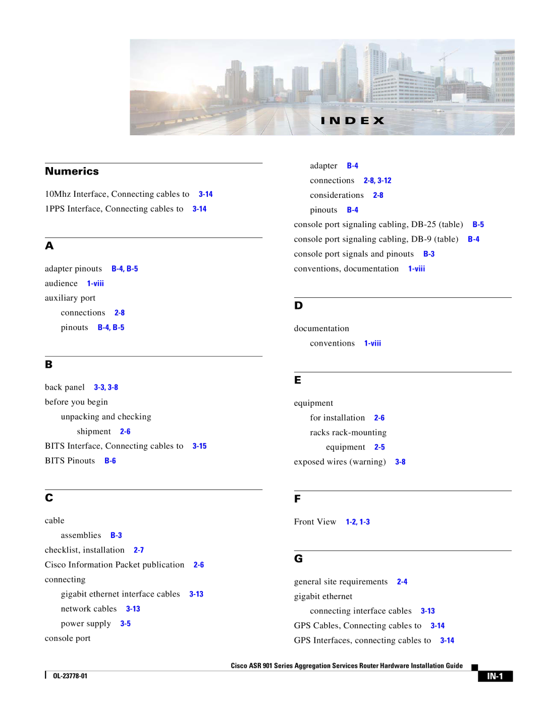 Cisco Systems ASR 901 manual Numerics 