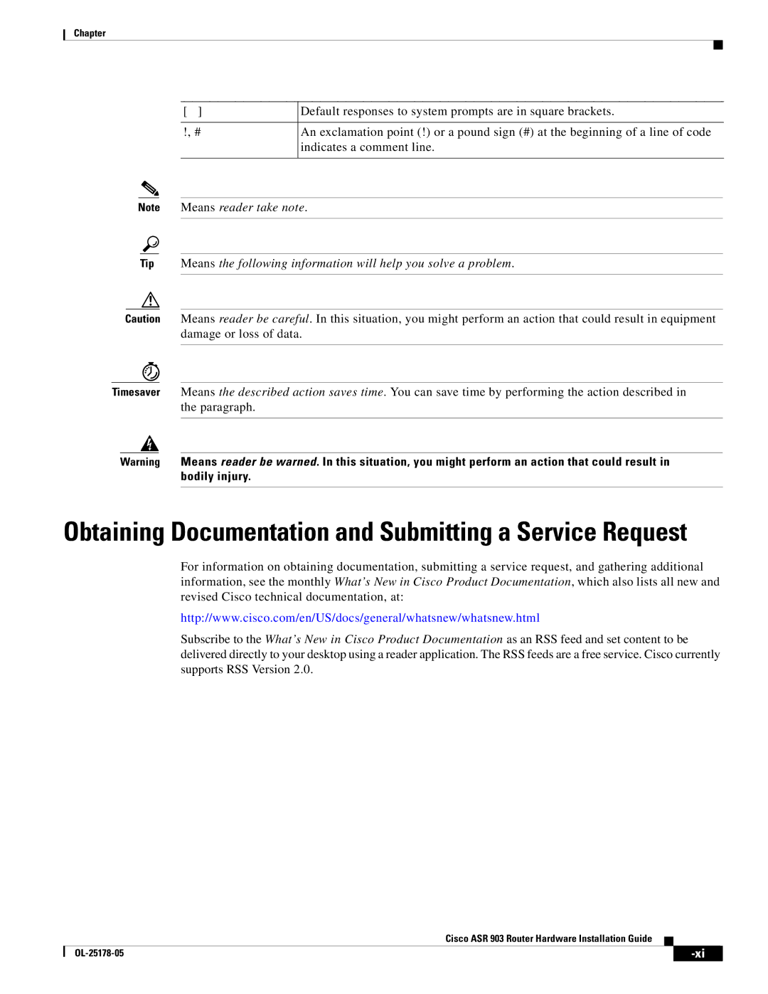 Cisco Systems ASR 903 manual Obtaining Documentation and Submitting a Service Request 