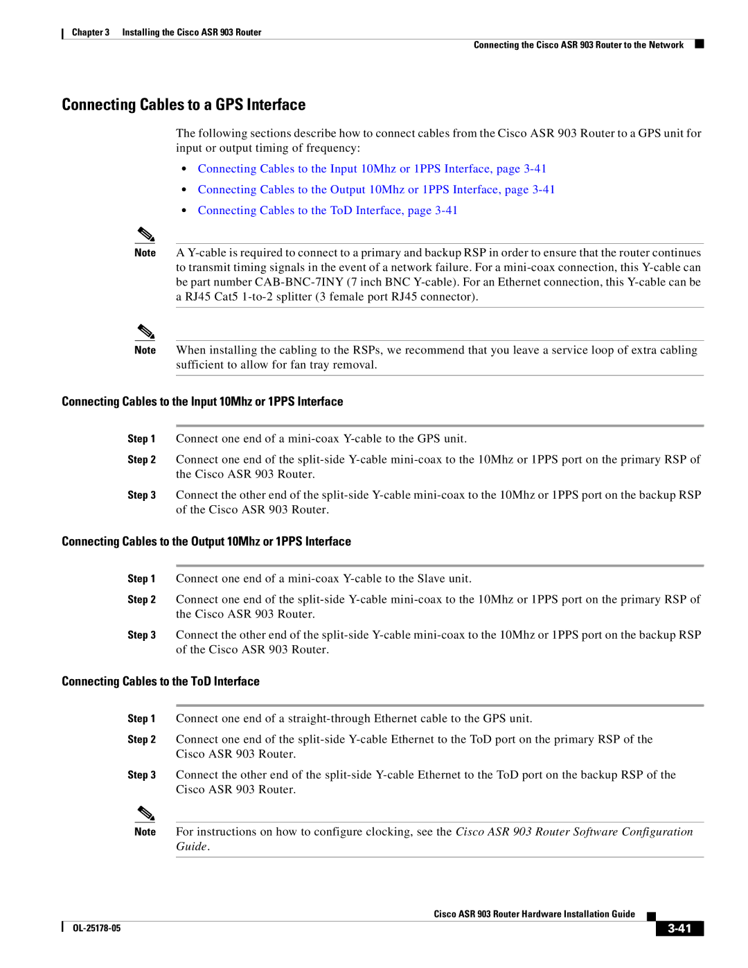 Cisco Systems ASR 903 manual Connecting Cables to a GPS Interface, Connecting Cables to the Input 10Mhz or 1PPS Interface 