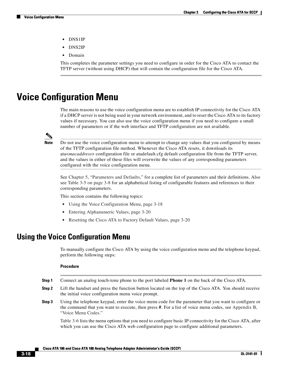 Cisco Systems ATA 186 Using the Voice Configuration Menu, page, Entering Alphanumeric Values, page, Procedure 