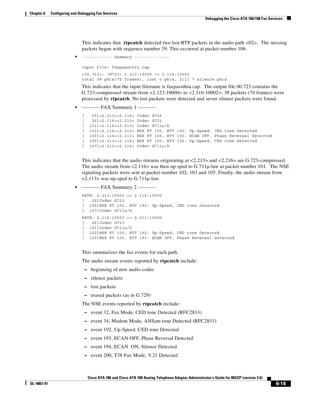 Cisco Systems ATA 188, ATA 186 manual CED tone Detected 