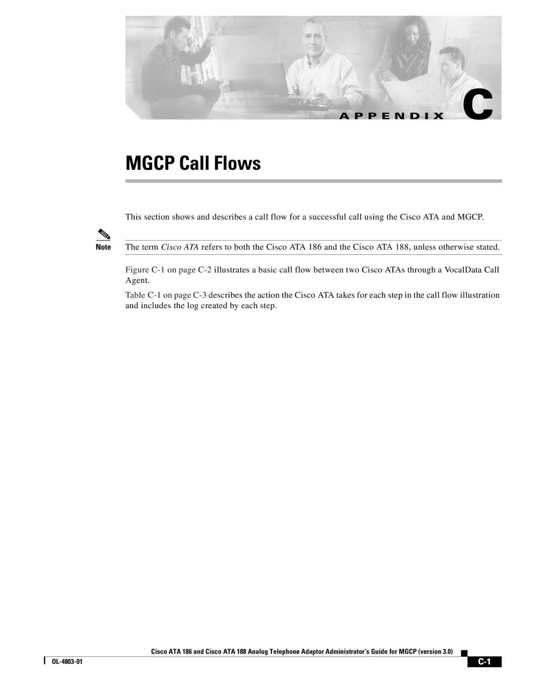 Cisco Systems ATA 188, ATA 186 manual Mgcp Call Flows 