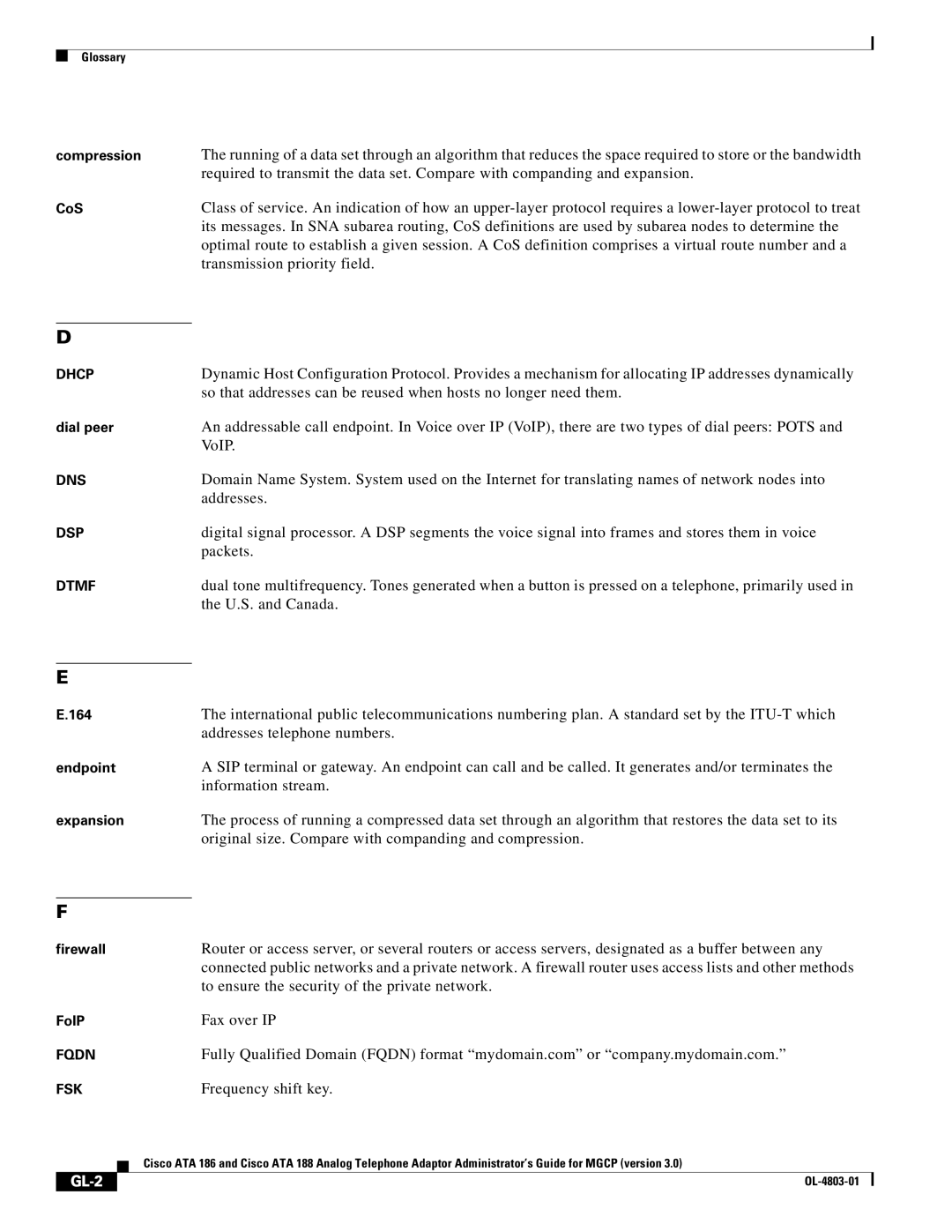 Cisco Systems ATA 186, ATA 188 manual GL-2 