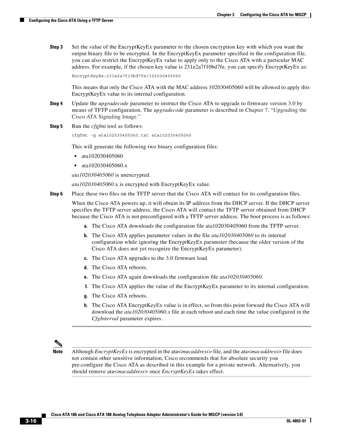 Cisco Systems ATA 186, ATA 188 manual Ata102030405060 is unencrypted 