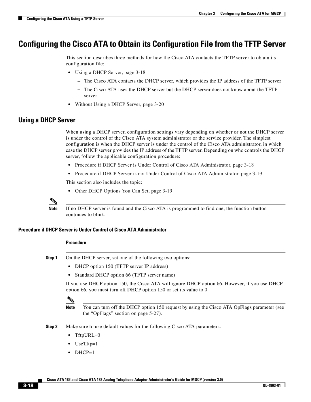 Cisco Systems ATA 186, ATA 188 manual Using a Dhcp Server 