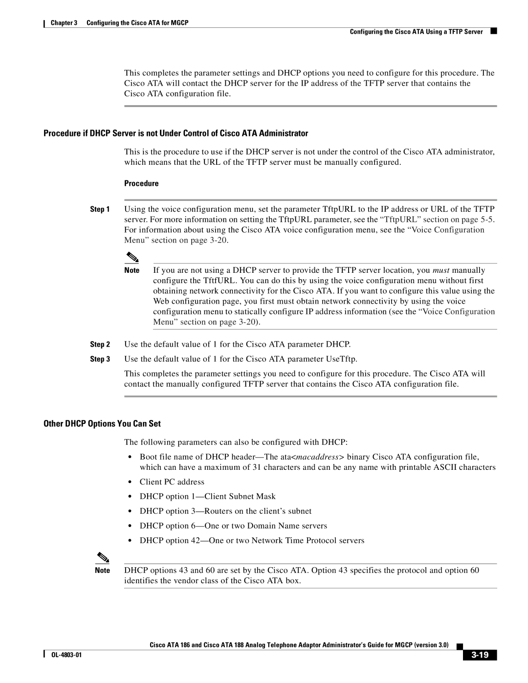 Cisco Systems ATA 188, ATA 186 manual Other Dhcp Options You Can Set 