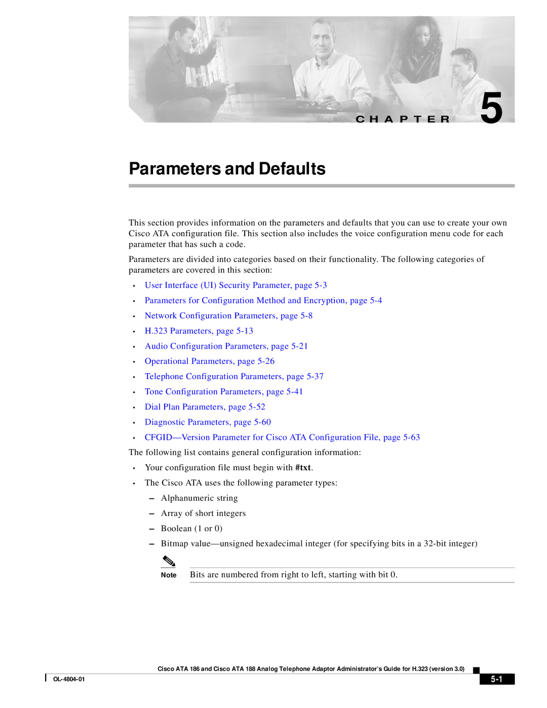 Cisco Systems ATA 188, ATA 186 manual Parameters and Defaults 