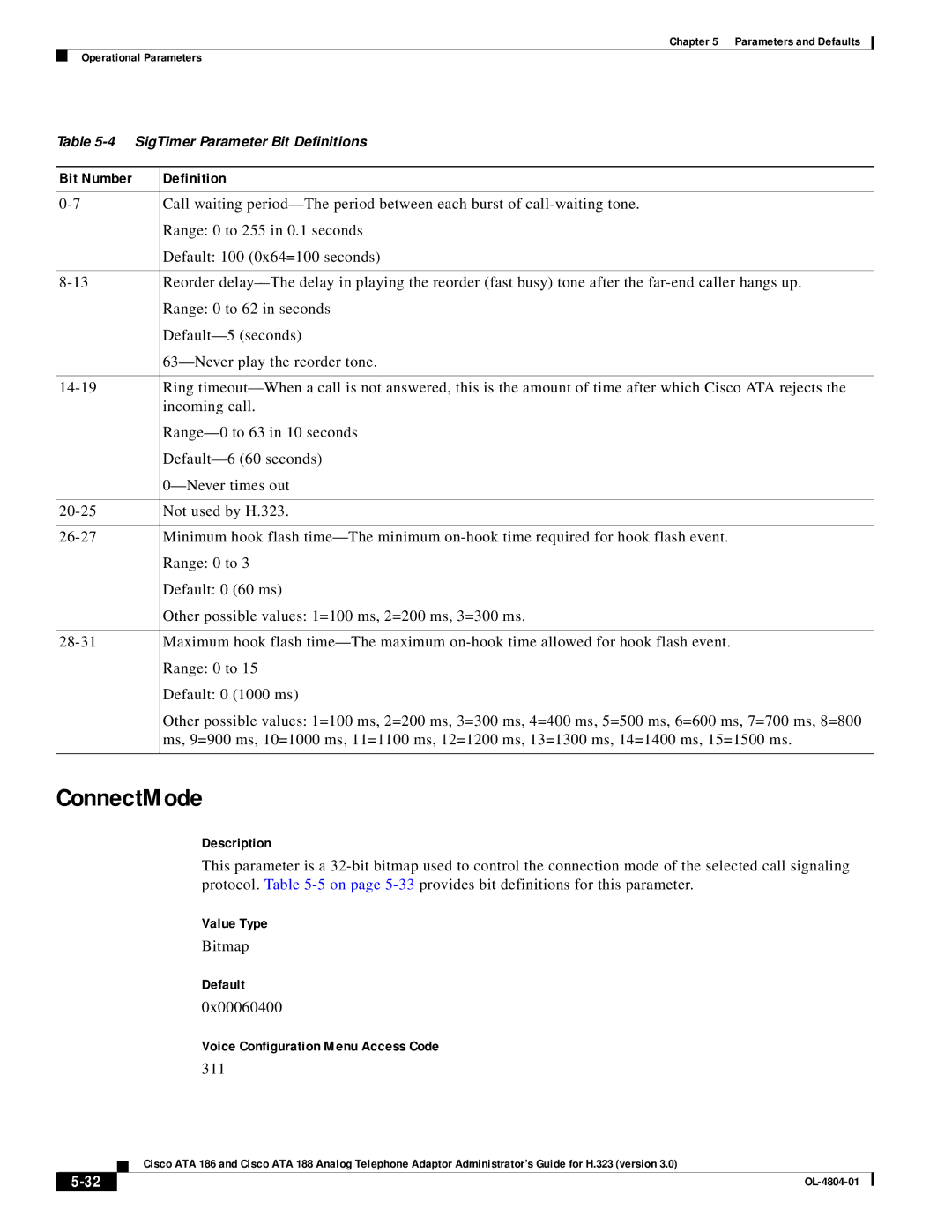 Cisco Systems ATA 186, ATA 188 manual ConnectMode 