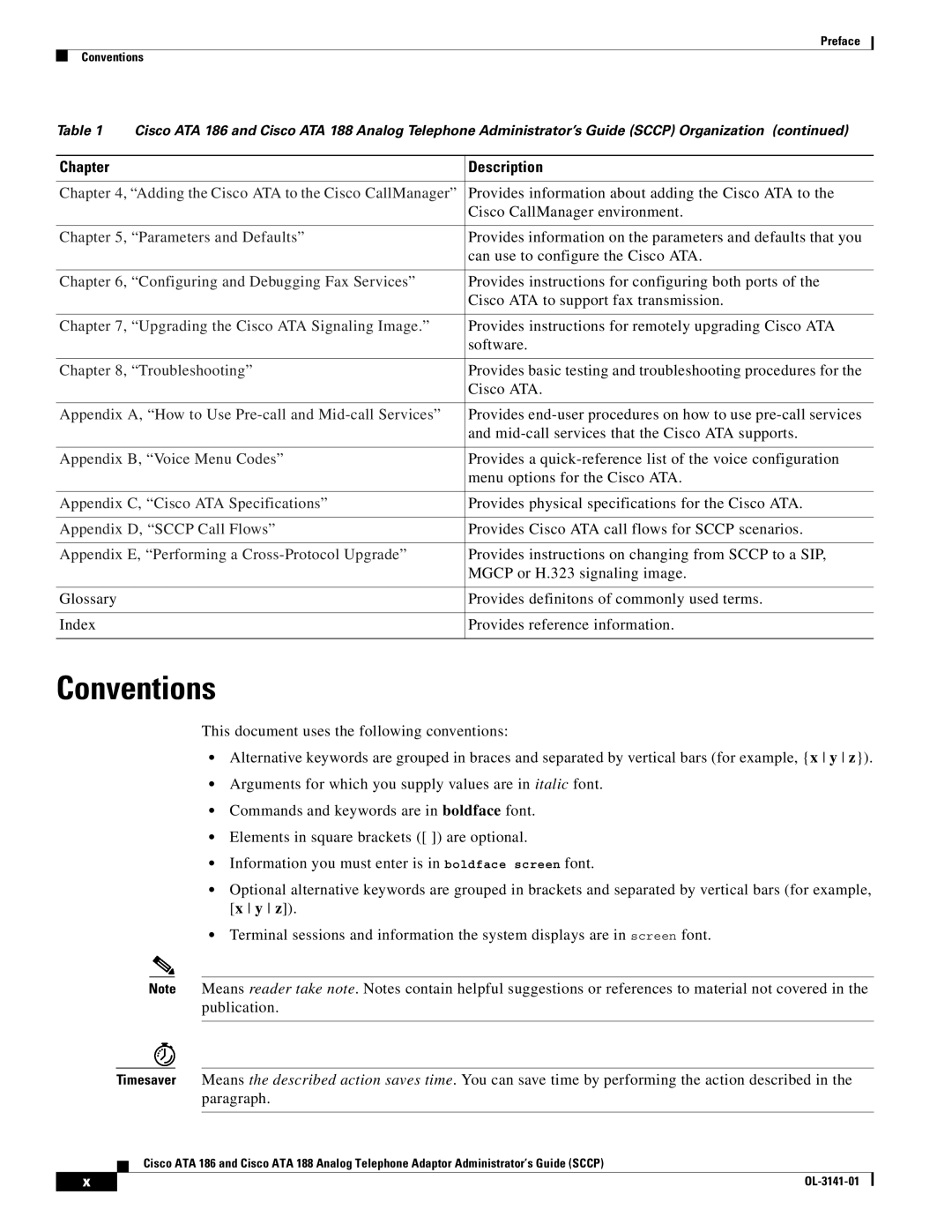 Cisco Systems ATA 186, ATA 188 manual Conventions 