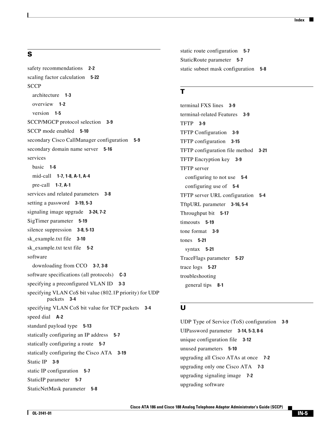 Cisco Systems ATA 188, ATA 186 manual Safety recommendations Scaling factor calculation, IN-5 