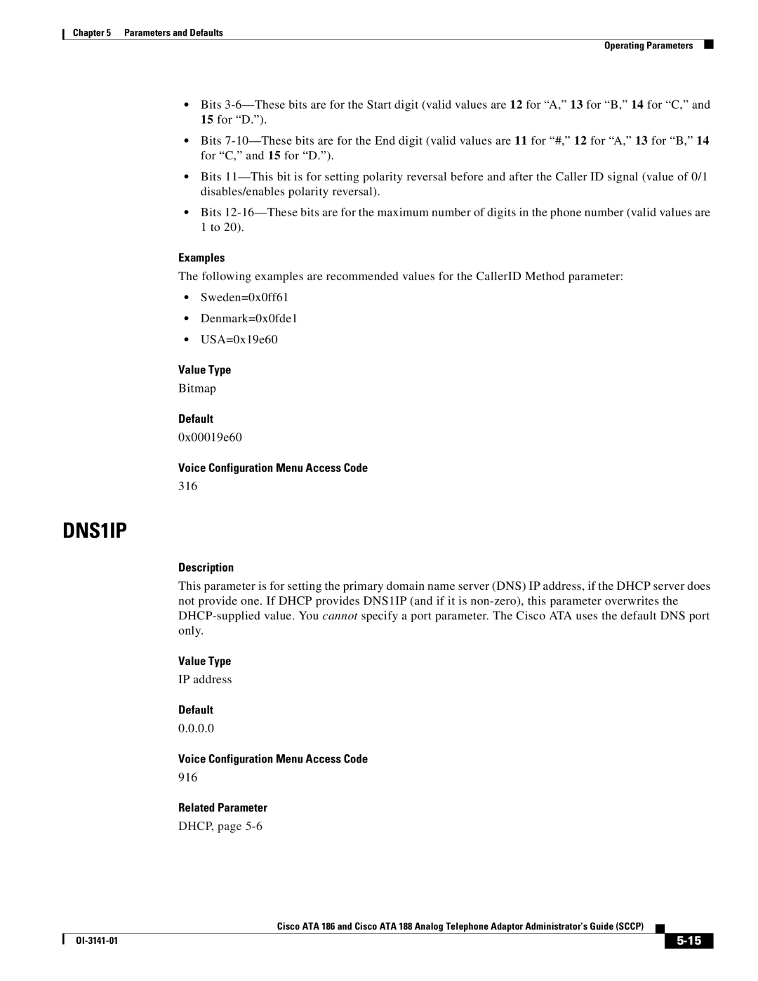 Cisco Systems ATA 188, ATA 186 manual 0x00019e60, 316, 916, Dhcp 