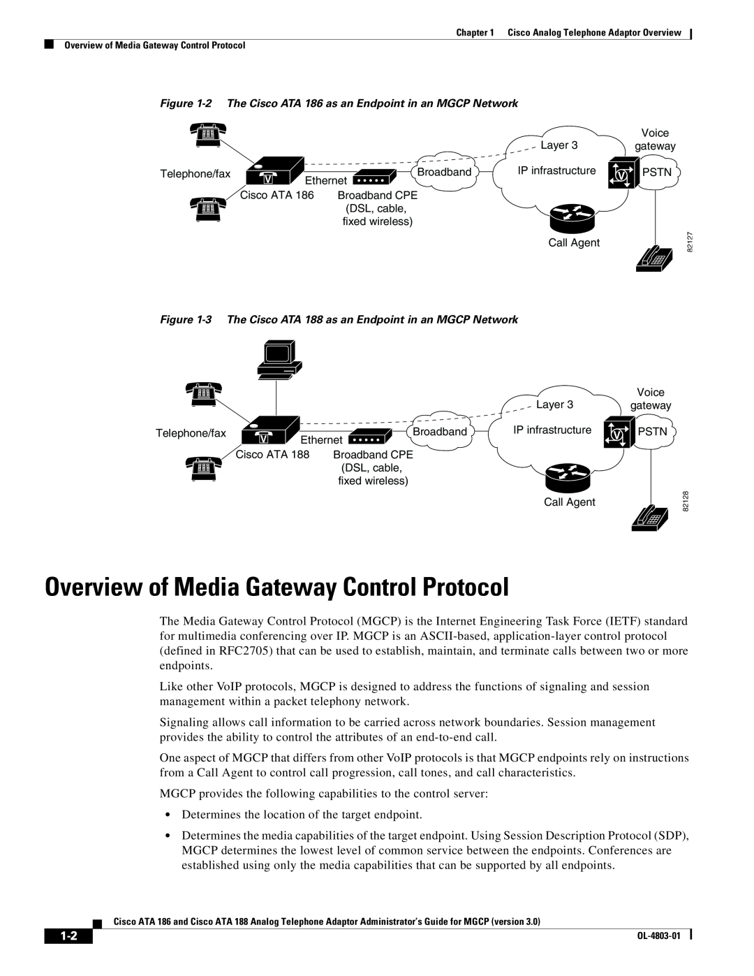 Cisco Systems ATA 186 manual Overview of Media Gateway Control Protocol 
