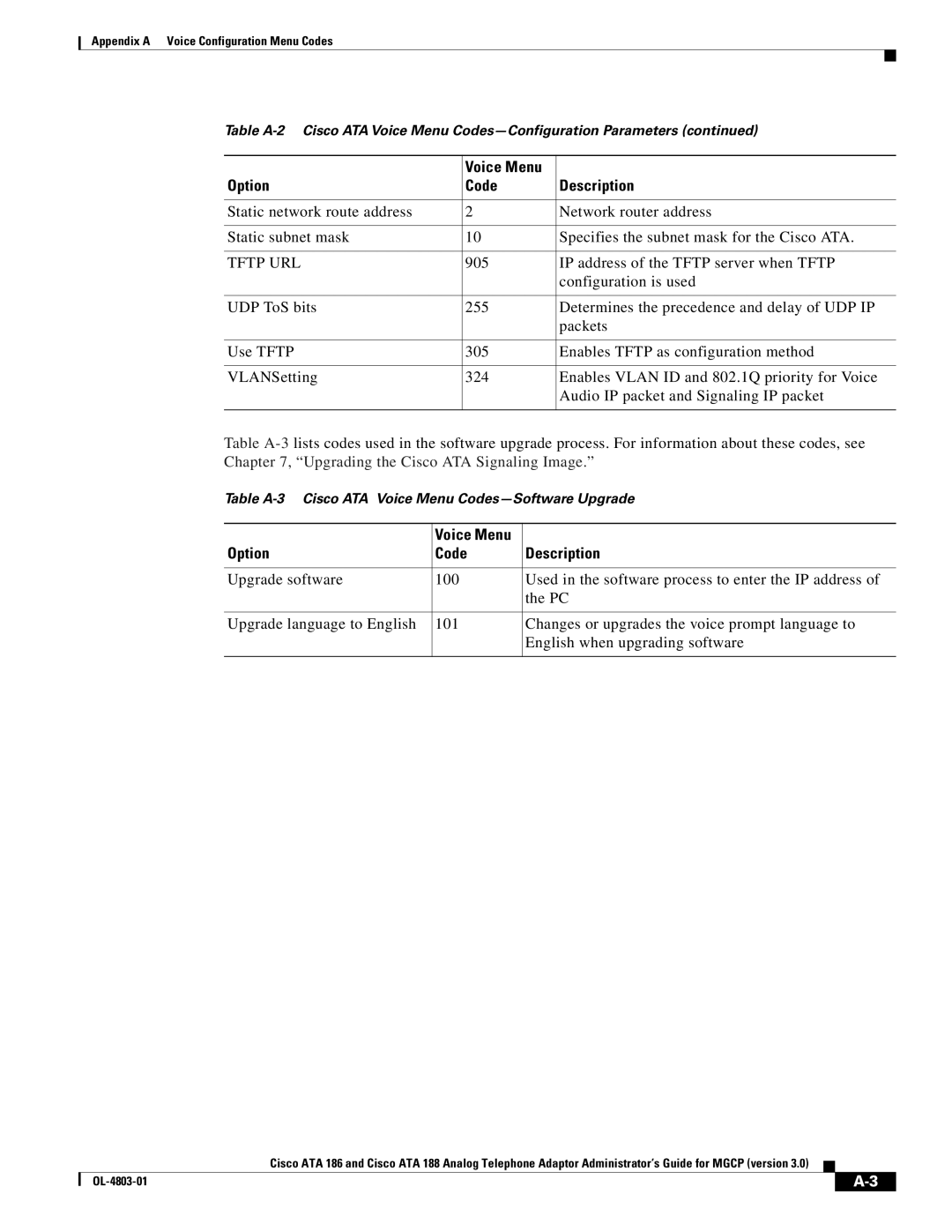 Cisco Systems ATA 186 manual Tftp URL 