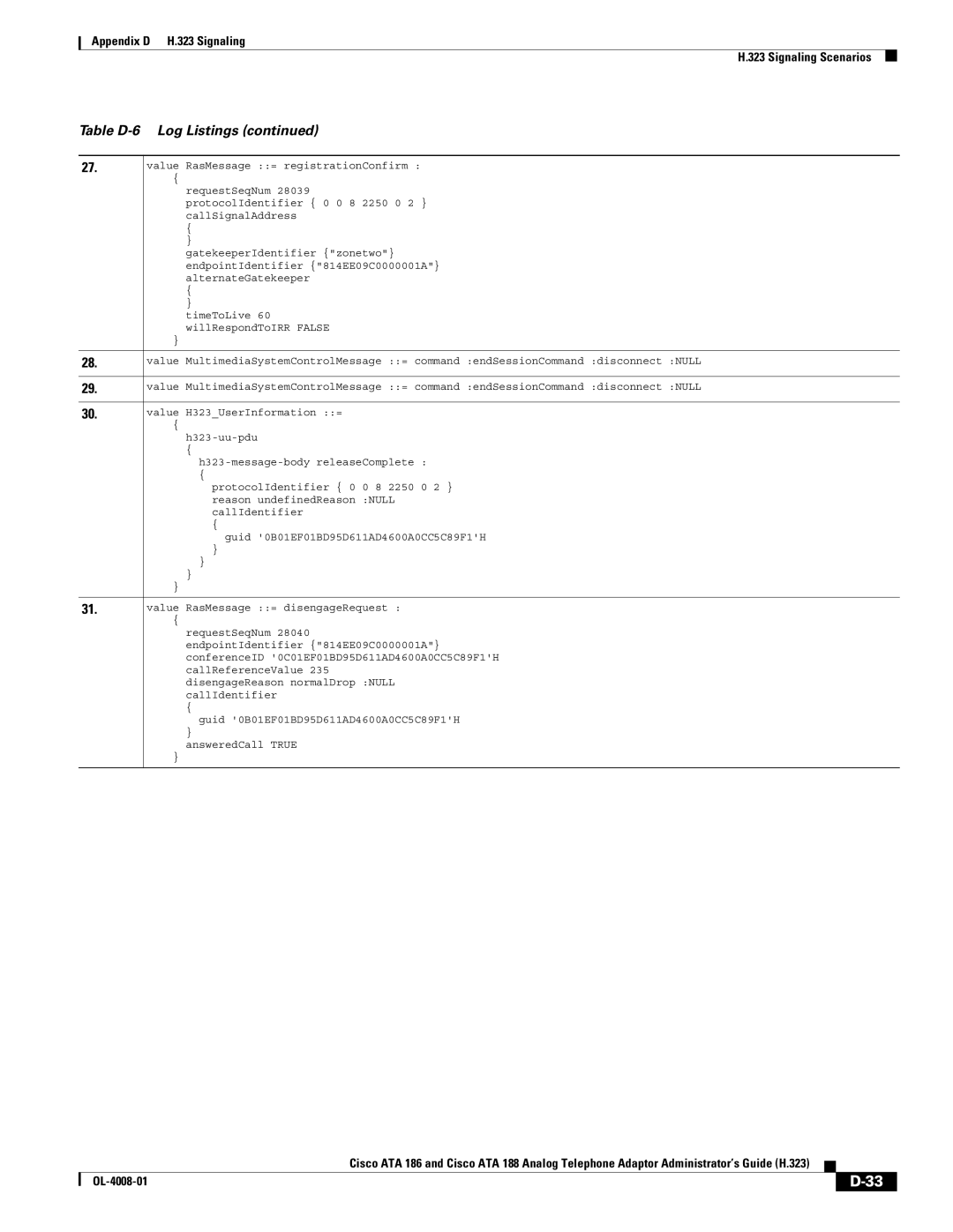 Cisco Systems ATA 188 manual Null 