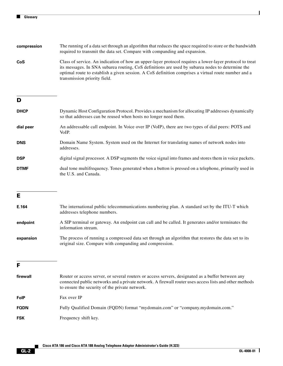 Cisco Systems ATA 188 manual GL-2 