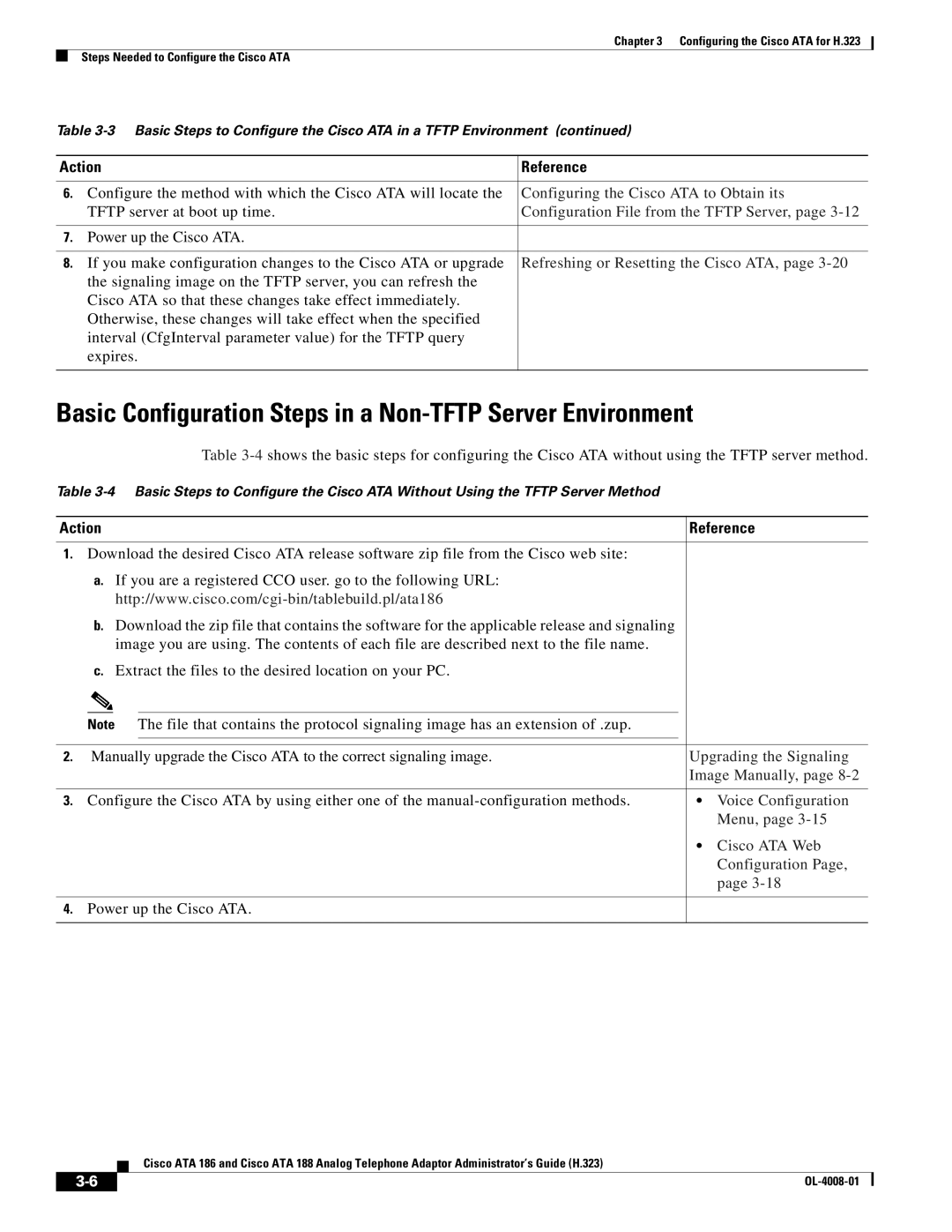 Cisco Systems ATA 188 Basic Configuration Steps in a Non-TFTP Server Environment, Configuring the Cisco ATA to Obtain its 