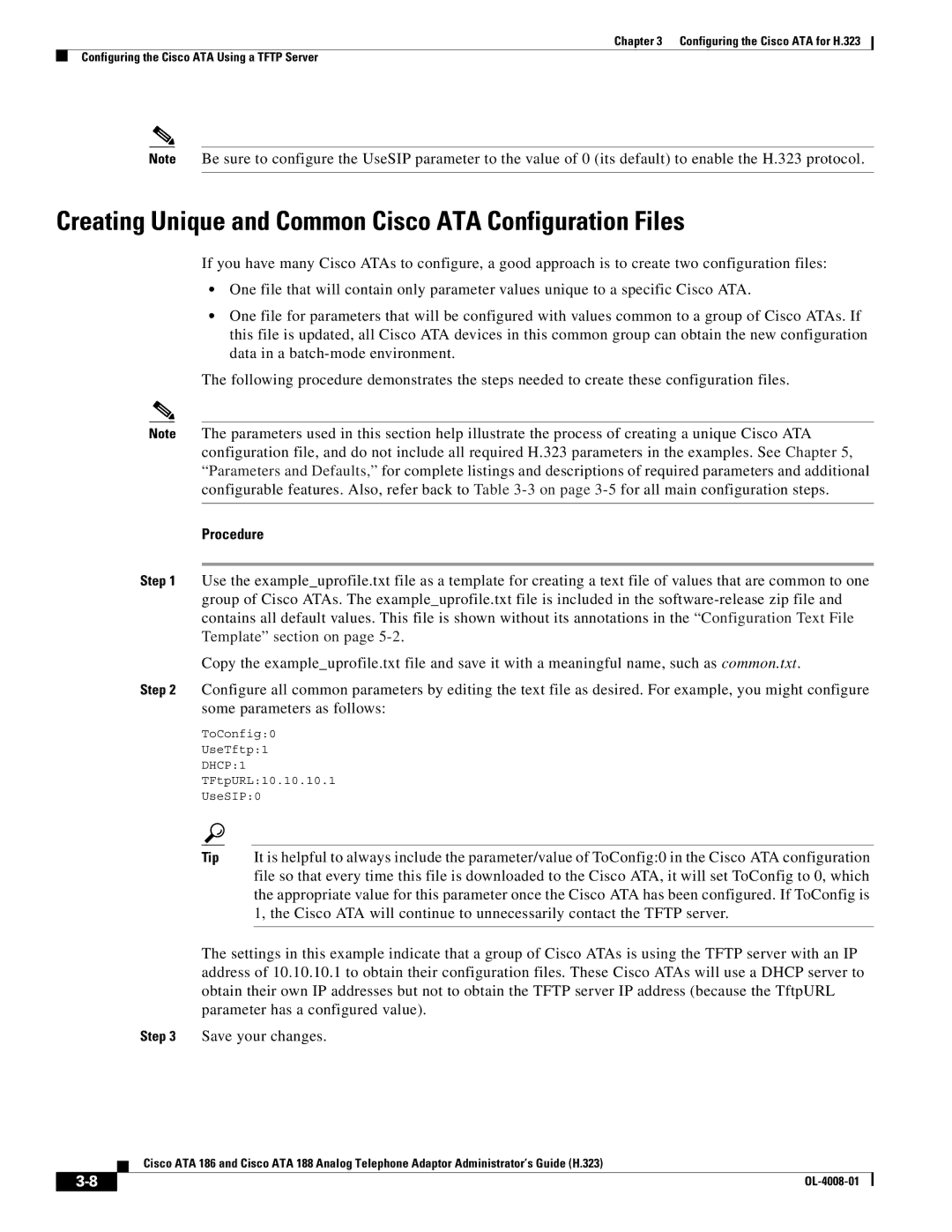 Cisco Systems ATA 188 manual Creating Unique and Common Cisco ATA Configuration Files 