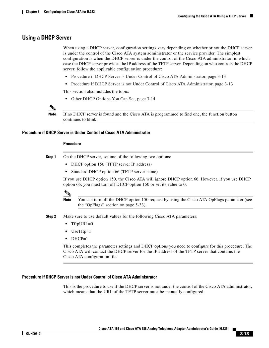 Cisco Systems ATA 188 manual Using a Dhcp Server 