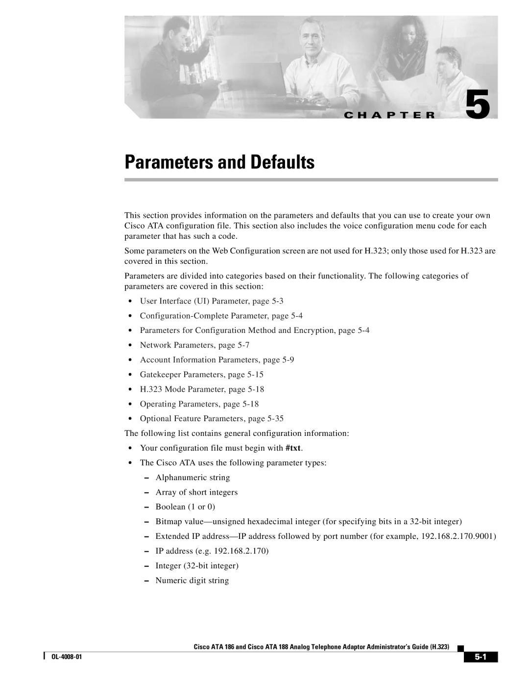 Cisco Systems ATA 188 manual Parameters and Defaults 