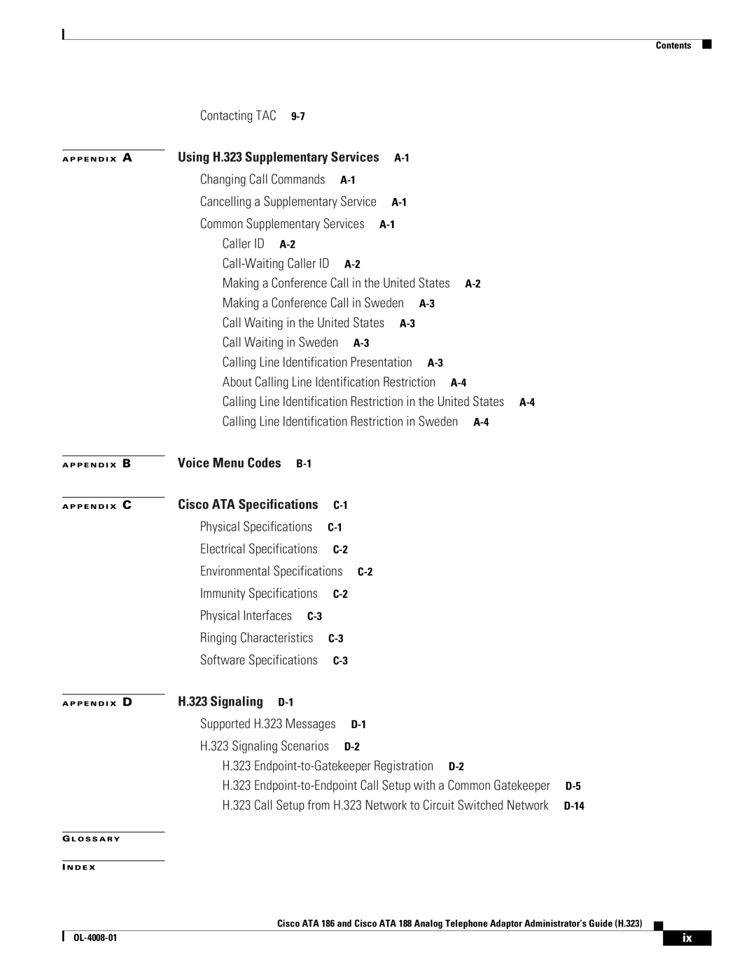 Cisco Systems ATA 188 manual Contacting TAC 