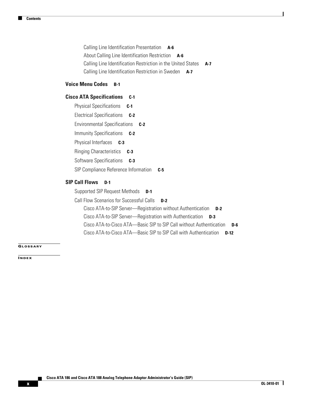 Cisco Systems ATA186I2ARF manual Environmental Specifications C-2 