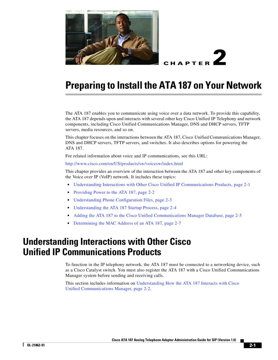 Cisco Systems ATA187I1ARF manual Preparing to Install the ATA 187 on Your Network 