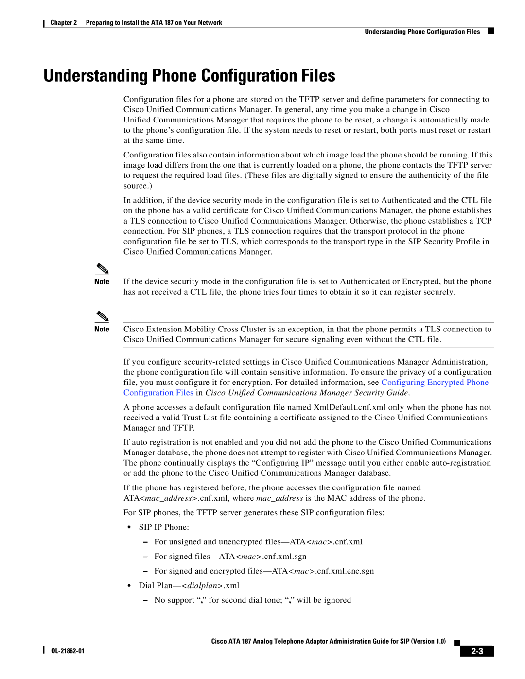 Cisco Systems ATA187I1ARF manual Understanding Phone Configuration Files 