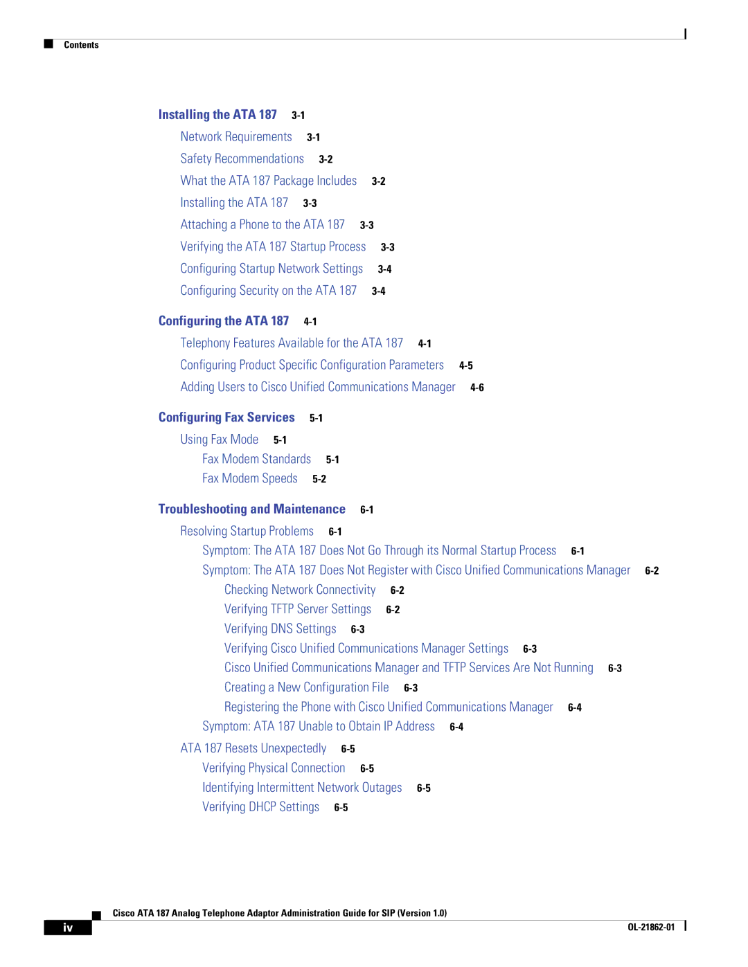 Cisco Systems ATA187I1ARF manual Installing the ATA 187 