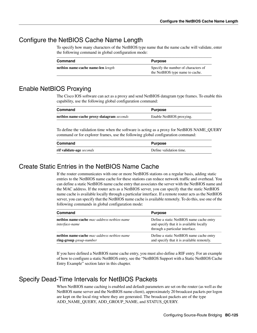 Cisco Systems BC-109 manual Configure the NetBIOS Cache Name Length, Enable NetBIOS Proxying 