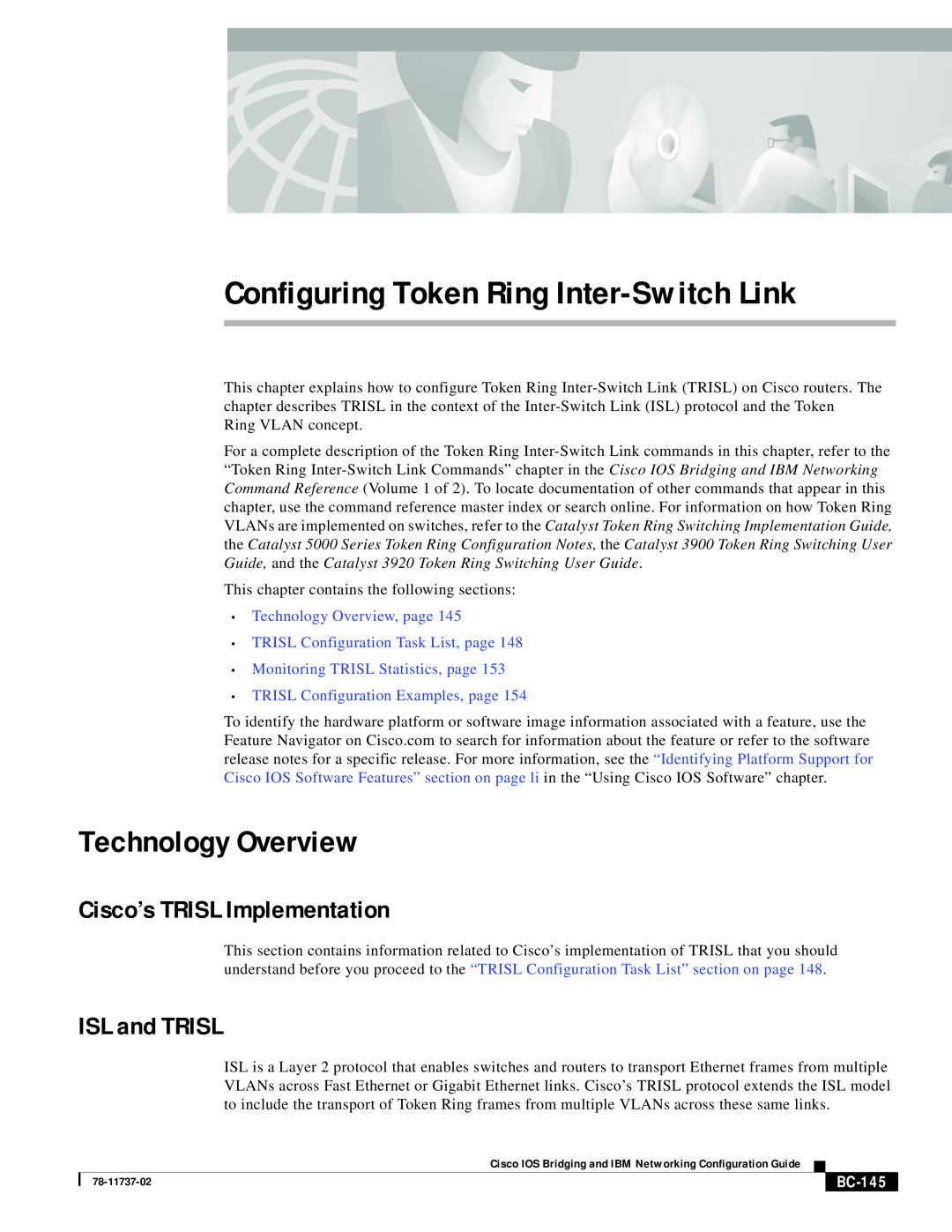Cisco Systems BC-145 manual Technology Overview, Cisco’s TRISL Implementation, ISL and TRISL 