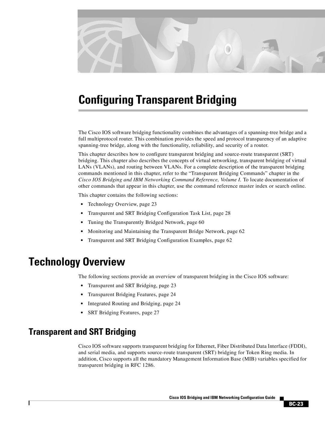 Cisco Systems BC-23 manual Transparent and SRT Bridging 