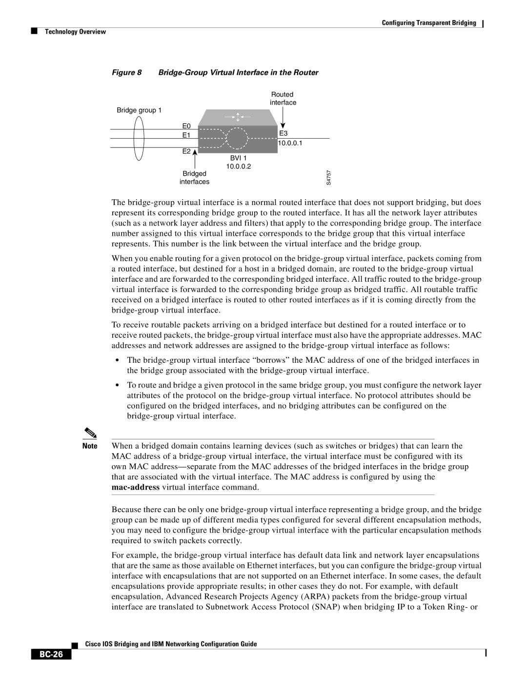 Cisco Systems BC-23 manual BC-26, Bridge-Group Virtual Interface in the Router 