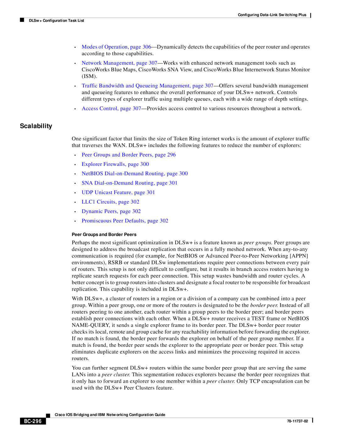 Cisco Systems BC-281 manual Scalability, Peer Groups and Border Peers, BC-296 