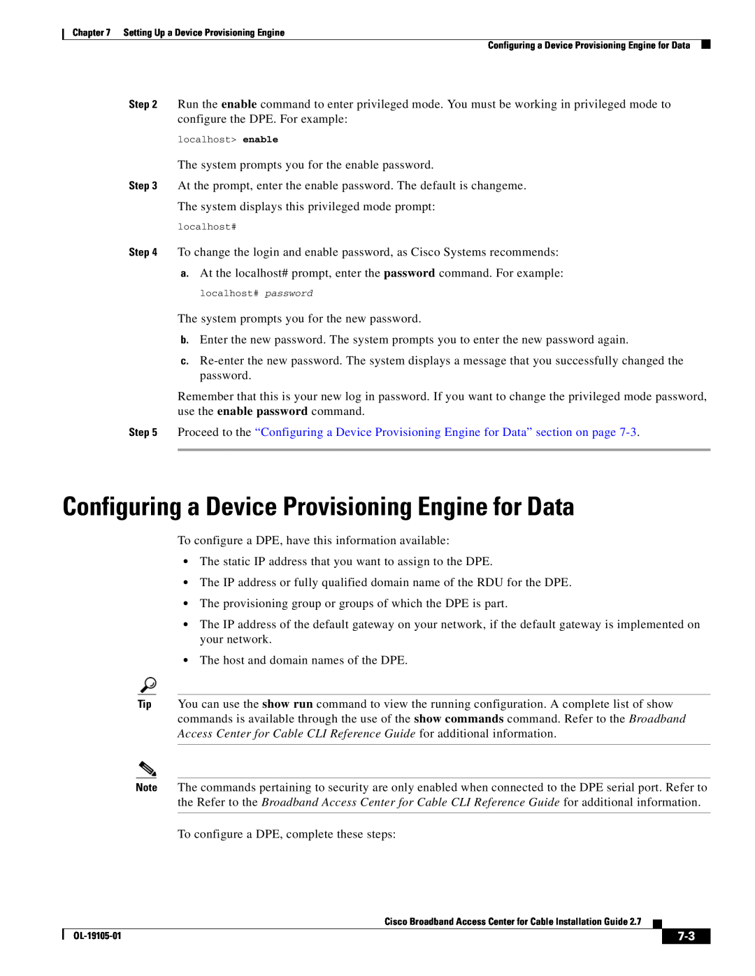 Cisco Systems Broadband Access Center manual Configuring a Device Provisioning Engine for Data 