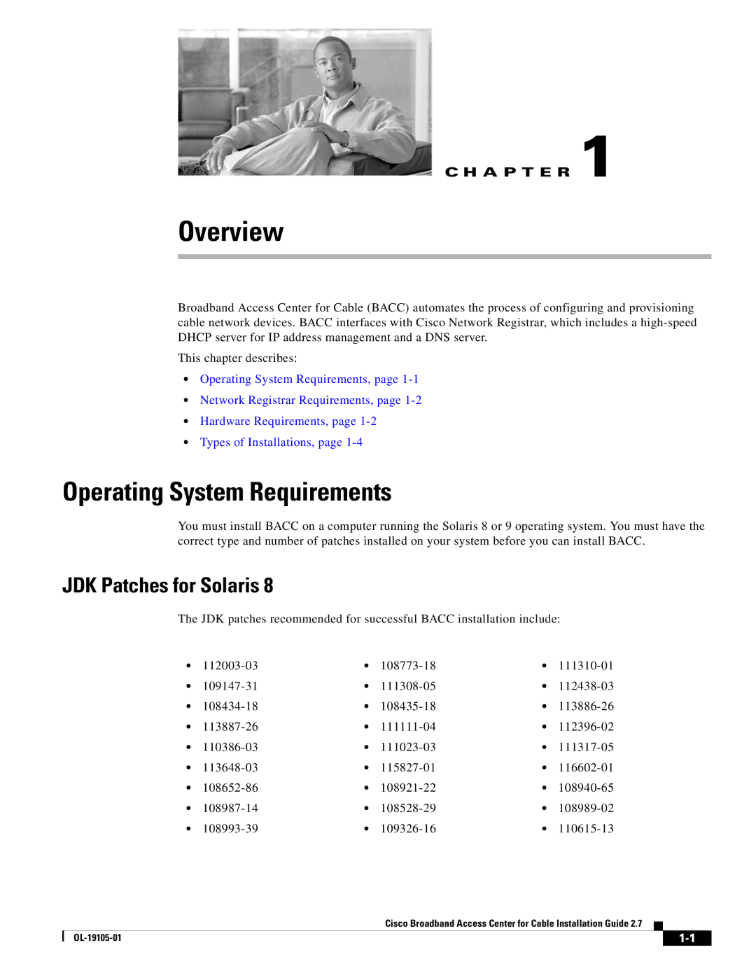 Cisco Systems Broadband Access Center manual Operating System Requirements, JDK Patches for Solaris 