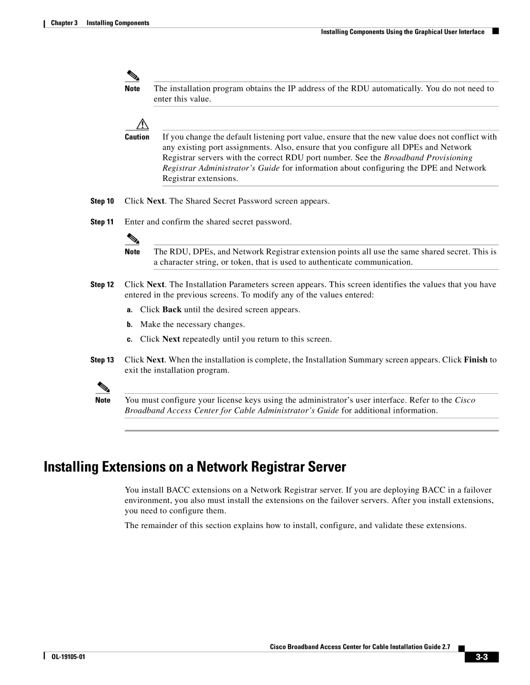 Cisco Systems Broadband Access Center manual Installing Extensions on a Network Registrar Server 