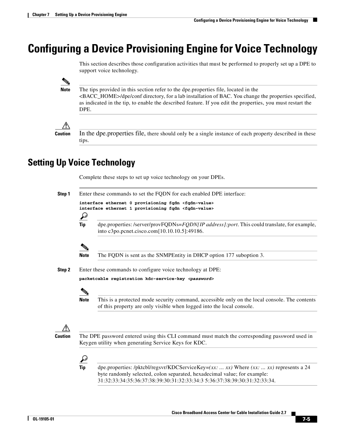 Cisco Systems Broadband Access Center manual Setting Up Voice Technology 